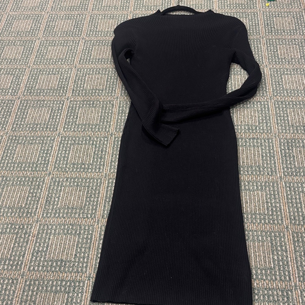 H&M Black Long Sleeve Knit Dress